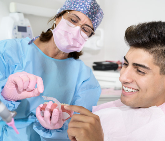 Patient in Fort Worth getting Invisalign from dentist