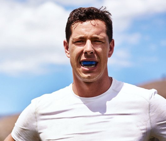 a man wearing a mouthguard